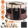 Foldable Playpen For Dog With Carry Bag Portable Travel Waterproof Indoor Outdoor Pet Cage Tent Detachable Upper Cover For Dog Cat Rabbit