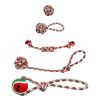 5Pcs Christmas Dog Rope Chew Toys Dog Interactive Toys Set For Puppy Small Medium Aggressive Chewers Dogs Training Teething Playing