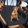 Dog Car Back Seat Cover With Zipper Mesh Window Storage Bags Waterproof 600D Oxford Cloth Car Seat Protector With Slide Flaps For Cars Trucks Suvs