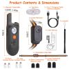 984Ft Dog Training Collar Ip65 Waterproof Pet Beep Vibration Electric Shock Collar 3 Channels Rechargeable Transmitter Receiver Trainer With Recording