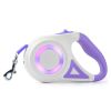 16Ft Retractable Dog Leash Extendable Pet Leash Dog Walking Leash With Flashlight Rgb Light 2 Rolls Of Waste Bags Dispenser Fit For 66-110Lbs