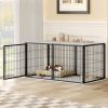 48.2In Spacious Dog Kennel Indoor Dog Crate With Pvc Top Cover, Heavy Duty Metal Dog Playpen With Flexible Door Placement, Escape Resistant Pet Cage F
