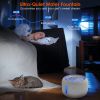2.5L 84.54Oz Pet Water Fountain Smart Pet Drinking Fountain With Led Light 7 Pack Replaceable Filters Water Level Quiet Pump Dry-Run Protection Cat Do