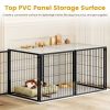 Large Dog Kennel 63.7In Indoor Dog Crate With Pvc Top Cover, Heavy Duty Metal Dog Playpen With Flexible Door Placement, Escape Resistant Pet Cage For