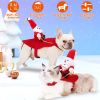 Pet Christmas Costumes Red Winter Coat For Dog Riding Santa Claus With Bell Clothes New Year Outfit Cosplay Costumes Party Dress Up For Cats