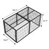 Large Dog Kennel 63.7In Indoor Dog Crate With Pvc Top Cover, Heavy Duty Metal Dog Playpen With Flexible Door Placement, Escape Resistant Pet Cage For