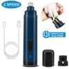 Dog Nail Grinder 2 Speeds Quiet Usb Rechargeable Pet Nail Grinder Professional Pet Nail Trimmer Cordless Paws Grooming & Smoothing Claw Care For Small