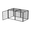Large Dog Kennel 63.7In Indoor Dog Crate With Pvc Top Cover, Heavy Duty Metal Dog Playpen With Flexible Door Placement, Escape Resistant Pet Cage For