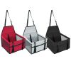 Dog Booster Car Seat Foldable Dog Booster Seat Pet Travel Carrier W/ Clip-On Safety Leash Zipper Storage Pocket For Small Medium Pets Up To 20Lbs