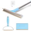 3Pcs Pet Hair Removal Kit Multi-Fabric Dog Cat Hair Scraper Lint Shaver Rake Adjustable Telescopic Rod For Carpet Rug Clothes Couch