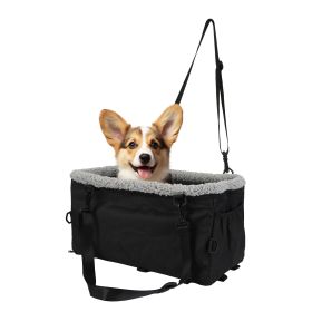 Small Dog Car Seat With Harness Center Console Pet Booster Seat Travel Car Seat With Side Pocket Cotton Velvet Cushion For Dogs Cats Up To 9Lbs