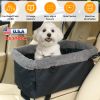 Small Dog Car Seat With Harness Center Console Pet Booster Seat Travel Car Seat With Side Pocket Cotton Velvet Cushion For Dogs Cats Up To 9Lbs