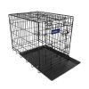 30Inches Dogs Crate Folding Metal Pets Crates Double Door Puppy Cage Easy Set Up