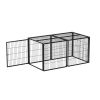 Large Dog Kennel 63.7In Indoor Dog Crate With Pvc Top Cover, Heavy Duty Metal Dog Playpen With Flexible Door Placement, Escape Resistant Pet Cage For
