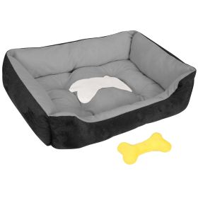 Pet Dog Bed Soft Warm Fleece Puppy Cat Bed Dog Cozy Nest Sofa Bed Cushion Mat For S/M Dog (Packagecontents: 1 x Pet Bed 
1 x Plush Bone Toy)