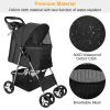 4 Wheels Pet Stroller Foldable Carrier Strolling Cart Travel Jogger Pet Stroller With Removable Liner Storage Basket For Dog Cat