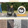 4 Wheels Pet Stroller Foldable Carrier Strolling Cart Travel Jogger Pet Stroller With Removable Liner Storage Basket For Dog Cat