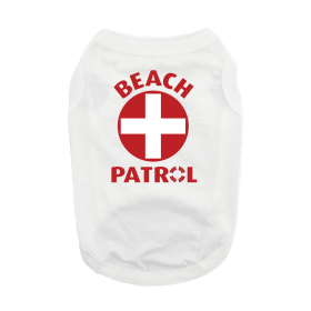 Beach Patrol Dog Shirt (Color: White, size: X-Large)
