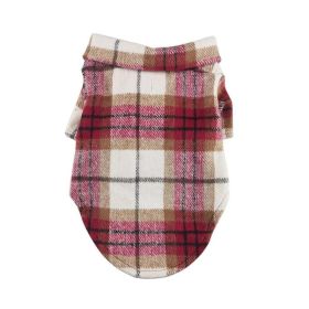 Flannel Dog Shirt (Color: Red and White Plaid, size: 2X-Large)