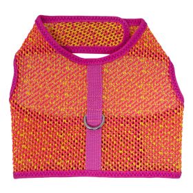 Active Mesh Dog Harness with Leash (Color: Pink & Yellow, size: large)